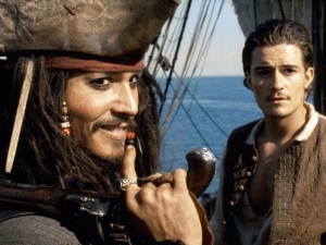 Captain Jack Sparrow and Will Turner. Pirates of the Caribbean: The Curse of the Black Pearl.