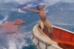 Piscine 'Pi' Patel enjoys the rain. Life of Pi