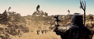 The scorpions surround Perseus and his companions