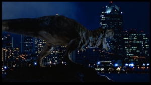 The T-Rex looks out over San Diego. The Lost World: Jurassic Park