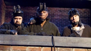Roger, Charles and George practice their roles
