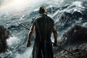 Noah watches as the flood covers the Earth