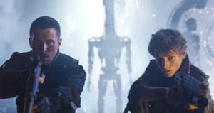John and Kyle can't see the danger that lurks behind them. Terminator Salvation