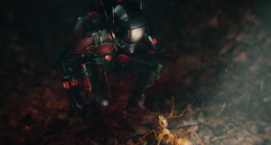 Scott Lang talks to one of the ants. Ant-Man.