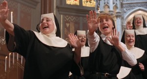 Sister Mary Patrick and Sister Mary Robert sing in the choir. Sister Act