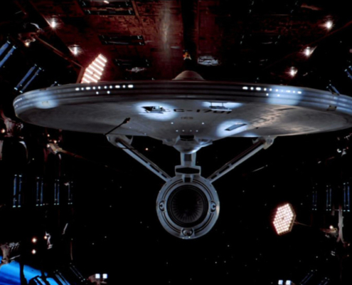 The Enterprise waits to be sent on its next mission to V'Ger. Star TreK: The Motion Picture.