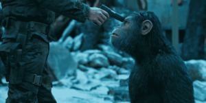 war for the planet of the apes appropriate for kids cesear gun