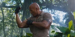 Jumanji: Welcome to the Jungle. Spencer realises he's a new man.