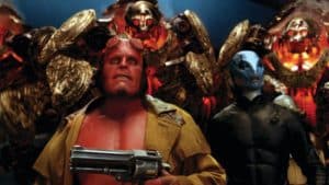 Hellboy and Abe Sapian face a fight with the Golden Army. Hellboy 2: The Golden Army.