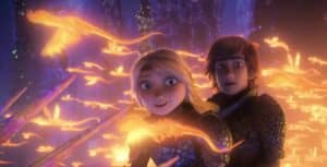 Astrid and Hiccup discover the hidden world. how to train your dragon: the hidden world