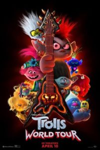 Trolls World Tour movie poster suitable for children
