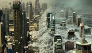 The tsunami devastates Dubai. Geostorm.