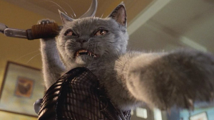 A ninja cat attacks! Is Cats & Dogs ok for kids?